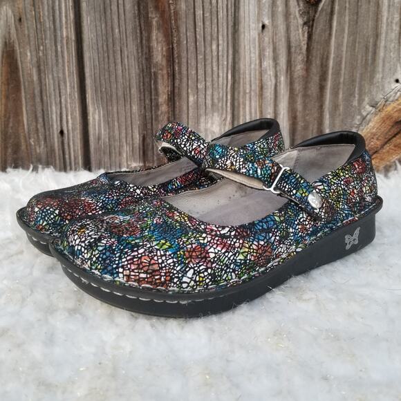 Rainbow Mosaic Mary Janes Alegria Size EU 37 US 7-7.5 Belle Cathedral Bel 391 - Picture 3 of 13